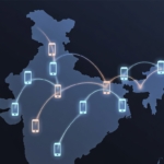 Bitchat India ban — Bluetooth mesh network illustration showing decentralized smartphone connections across India