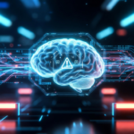 Conceptual illustration of AI safety and advanced artificial intelligence technology regulation.