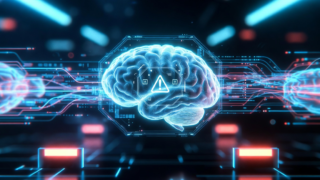 Conceptual illustration of AI safety and advanced artificial intelligence technology regulation.
